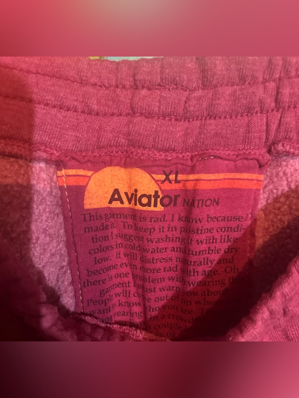 Aviator Nation Wide Leg Pocket Sweatpants| Faded Berry - Picture 4 of 6